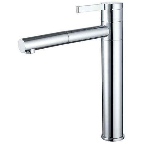 Robinet de lavabo, tout en cuivre, robinet de bassin chaud et froid, robinet à tirer rotatif à 360 degrés, argent