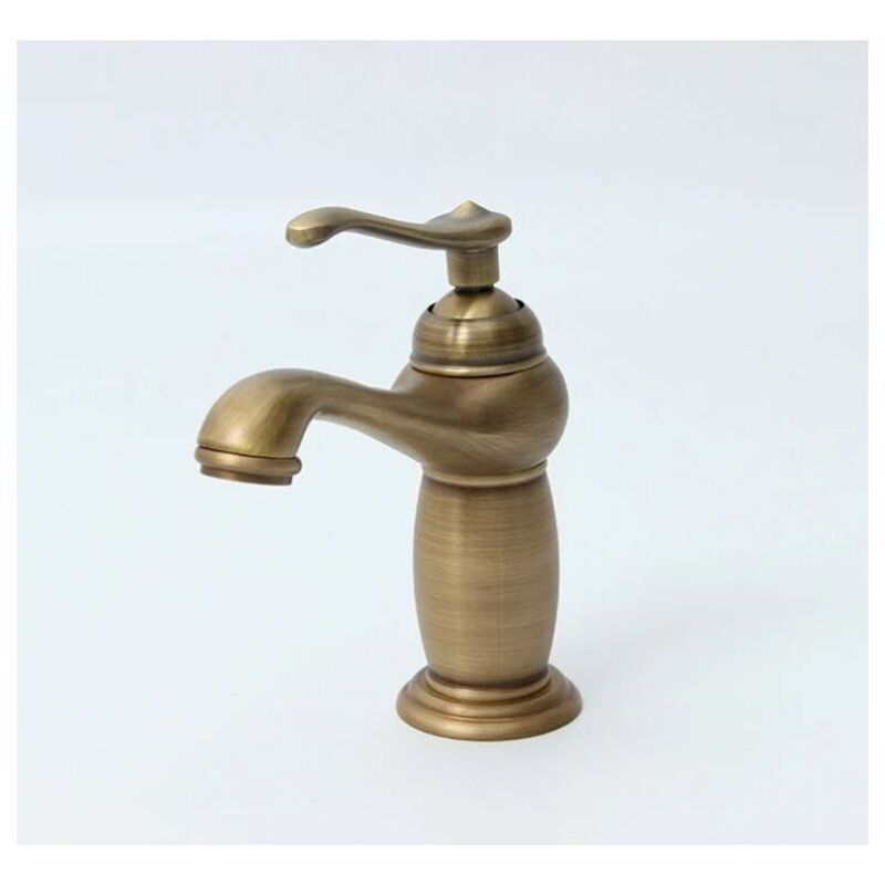 Robinet de lavabo vintage en laiton, style européen, à poignée unique - Antique Robinet de lavabo vintage en laiton, style européen, à poignée unique - Antique