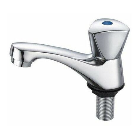 Robinet de lave-mains chromé – Hauteur sous bec 3.5 cm – Débit 19 l/min – Mécanisme céramique à 1/2 tour pour usage durable