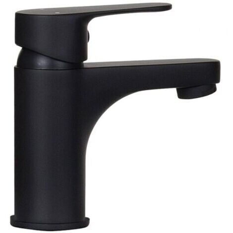 Robinet de lave-mains mitigeur noir mat – Cuivre et alliage de zinc – Finition élégante pour salle de bain moderne – Eau chaude et froide