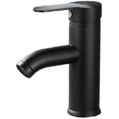 Robinet de lave-mains,Mitigeur lavabo noir mat - Mitigeur eau chaude et eau froide - noir