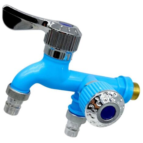 Robinet de machine à laver 1 sur 2 interrupteurs doubles 1/2 pouces de filetage multifonctionnel pour la salle de bain balcon