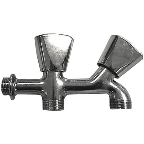 Robinet de machine à laver, double filetage, avec métal, cr, 1/2"  01103
