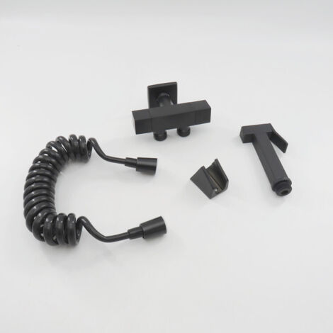Robinet de machine à laver double sortie en acier inoxydable 304 noir, ensemble de pistolet pulvérisateur pour robinet domestique à une entrée et deux sorties