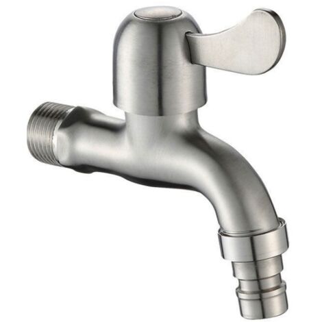 Robinet de machine à laver en acier inoxydable 304 épais, robinet de piscine à serpillière allongée ([4 points] Robinet de machine à laver en acier inoxydable 304 avec poignée estampée)