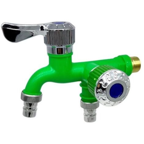 Robinet de machine à laver multifonction à 4 jets et double tête en plastique, nouveau robinet à double usage, avec deux protections solaires, résistant au gel et à la chaleur.