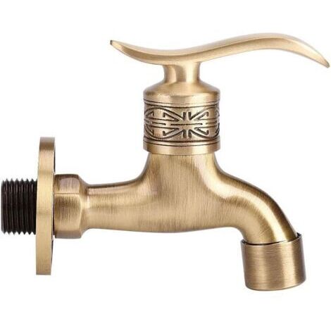 Robinet de machine à laver - Robinet de style laiton antique, lavage à froid mural, résistant à la rouille et durable pour salle de bain, machine à laver, etc. (filetage G1/2)