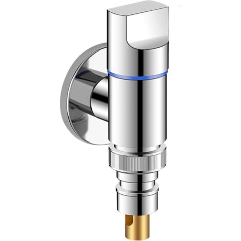 Robinet de machine, lavage, palette, coudé, espace de rangement, construction en acier inoxydable et laiton, argent