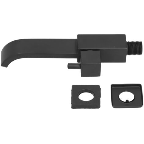 Robinet de Mural pour Balcon en Cuivre, Filetage Mâle G1/2, Robinet d'Eau Froide Unique Noir Mat