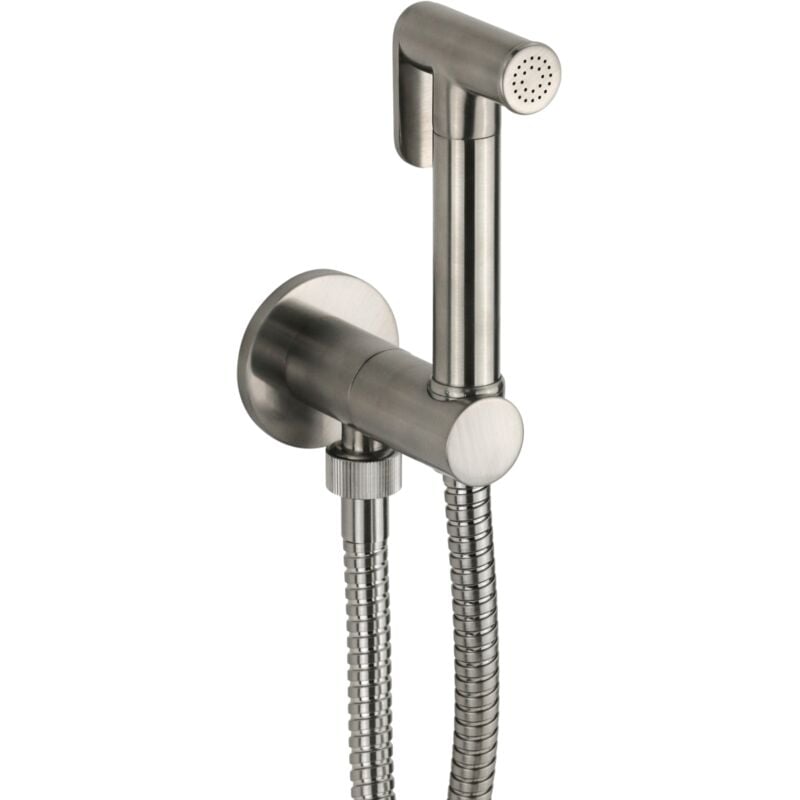 Robinet de nettoyage de toilettes couleur acier brossé Pollini Jessy D79171203NS acier inoxydable brossé