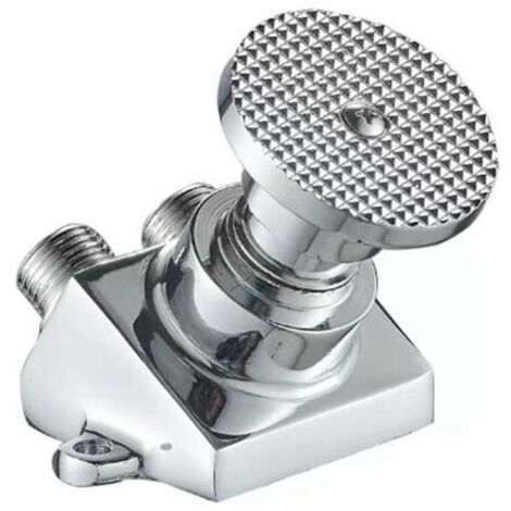 Robinet de pied en alliage de zinc – Corps en cuivre froid – Poignée double épaisseur – Débit d'eau libre – Surface chromée haute réflectivité