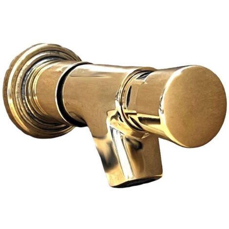 Robinet de puisage mural à bouton-poussoir temporisé – Raccord mâle 15x21 – Laiton avec système anti-bélier pour fontaine