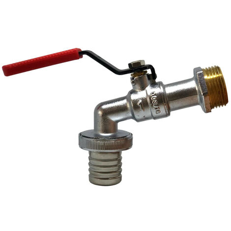 Robinet De Puisage Sortie 20mm Acier Avec Vanne à Sphère Raccord 3/4" Laiton