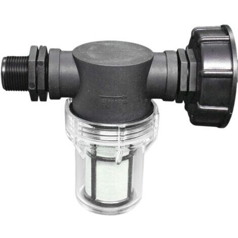 Robinet de raccordement pour réservoir d'eau de 1000 L, raccord pour tuyau d'arrosage avec filtre pour récupérateur d'eau de pluie, adaptateur pour réservoir d'eau IBC S60x6 (filetage extérieur 3/4 po
