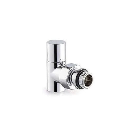 Robinet de radiateur 15 x 21 équerre chromé – Finition brillante – Pour systèmes de chauffage central – Compatible radiateurs à eau – Sr Rubinetterie