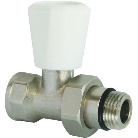 Robinet de radiateur simple réglage droit 1/2" nickelé