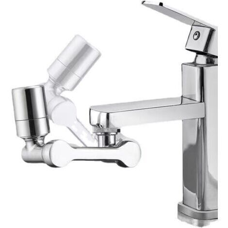Robinet de rallonge pivotant à 1080° robinet multifonctionnel régulateur de jet robinet pivotant rallonge avec mousseur 2 modes robinet adaptateur avec mousseur universel en laiton