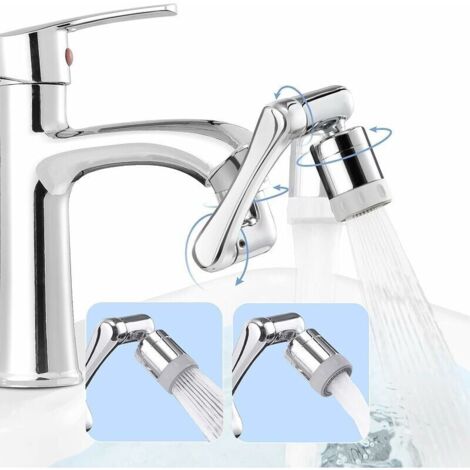 Robinet de Rallonge Pivotant a 1440°, Multifonctionnel Robinet Aérateur 1080° Rotatif, Robinet d'Extension avec Mousseur 2 Modes