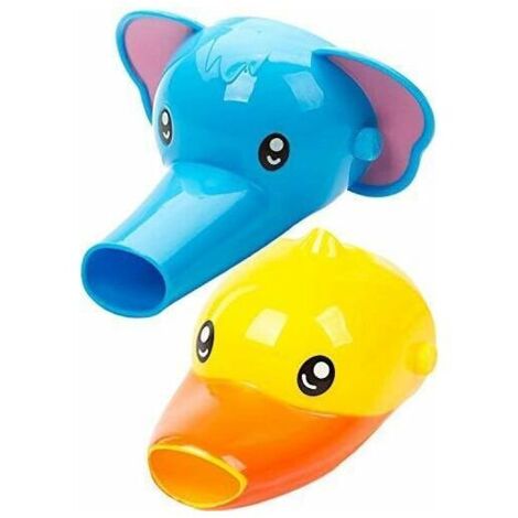Robinet de rallonge pour Enfants Bébés Enfants - Ensemble de 2 rallonges d'animaux pour robinetterie(éléphant + Canards)