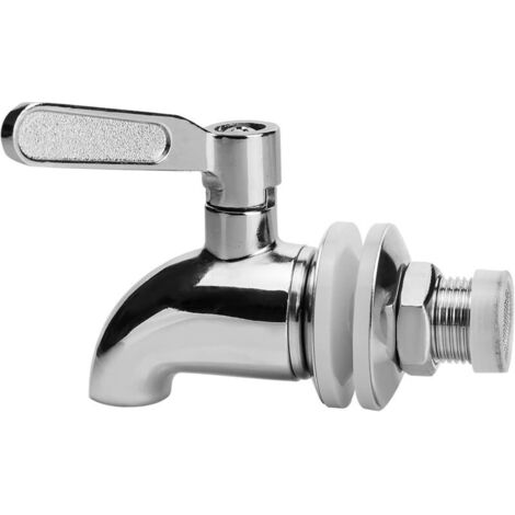 Robinet de rechange pour distributeur de boissons, robinet en acier inoxydable pour distributeur de boissons, robinet pour distributeur d'eau de qualité alimentaire avec capuchon anti-obstruction (1 p