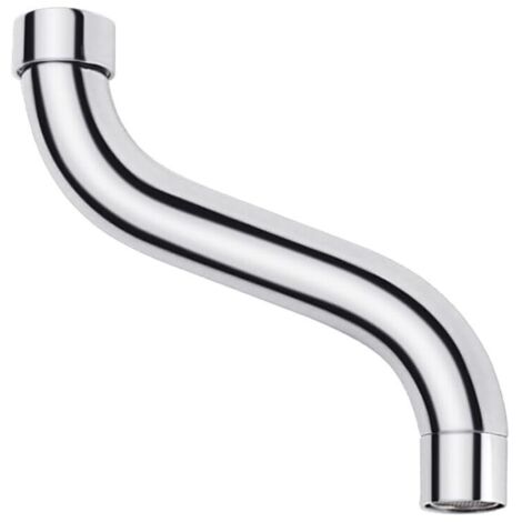 Robinet de rechange pour robinet, raccord 3/4", universel en S pivotant pour ensemble robinet mural, bec en S pour robinets muraux, chromé (3/4'')