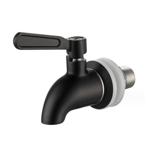 Robinet de remplacement pour distributeur de boissons (noir), en acier inoxydable