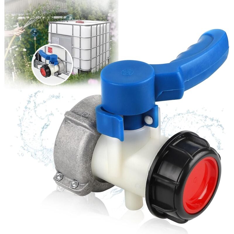 Coocheer - Robinet de réservoir 1000L Connecteur de réservoir 1000L DN50 (75mm) Connecteur de réservoir ibc Vanne de vidange Connecteur de réservoir