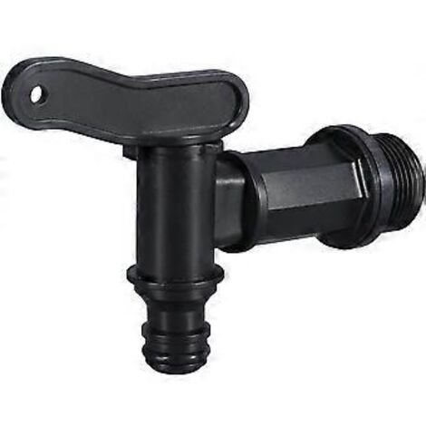 Robinet de réservoir en plastique de 1000 L, filetage 3/4'', pour collecteur d'eau de pluie, adaptateur pour boîte de stockage d'eau IBC avec joint d'écrou de blocage (1 pièce)