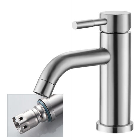 Robinet de salle de bain, 175 mm de hauteur, robinet courbé, robinet simple pour