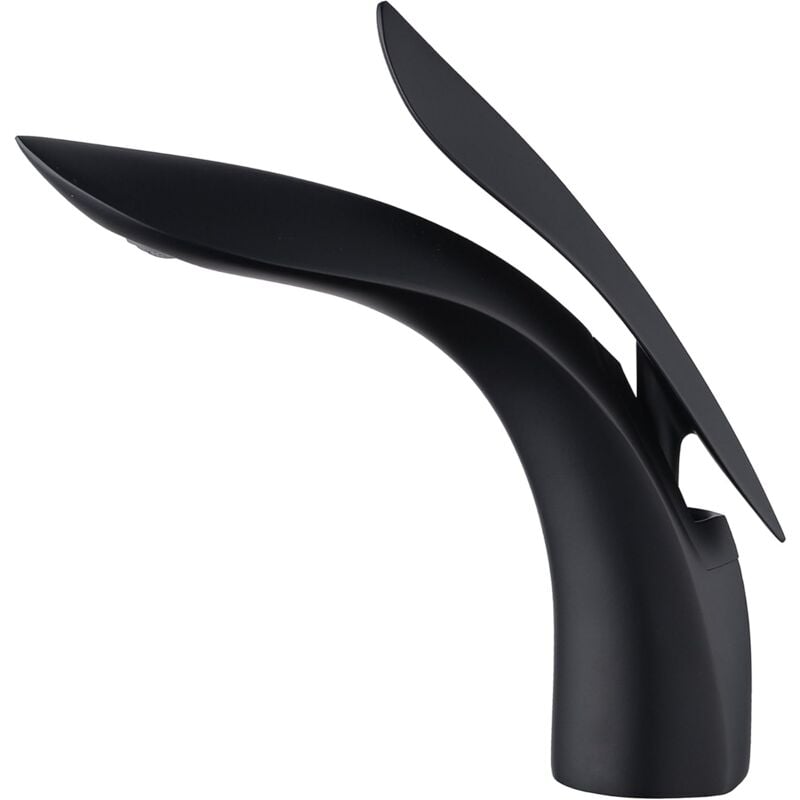 S-giant - Robinet de salle de bain à poignée unique pour lavabo à un trou Noir
