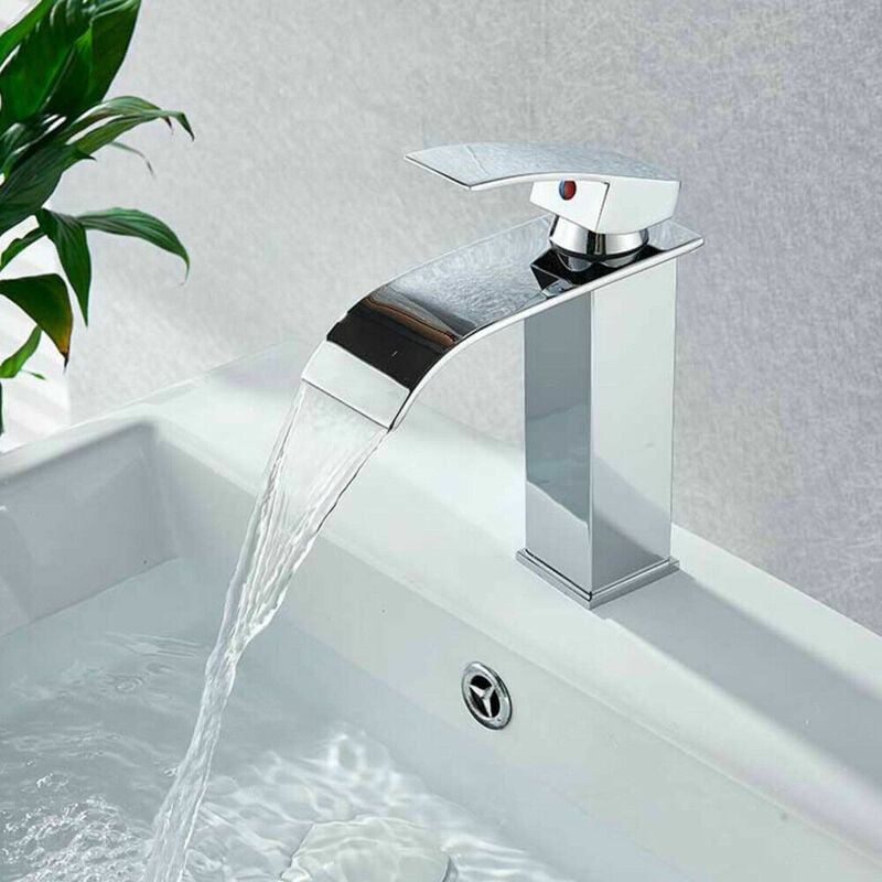 Robinet de cascade chromé robinet de salle de bain robinet de vanité robinet d'évier