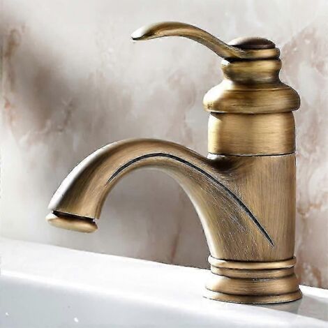 Robinet de salle de bain ancien, mitigeur de lavabo rétro, robinet de salle de bain en laiton brossé au charme nostalgique