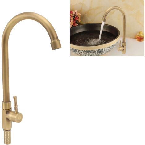 Robinet de Salle de Bain Antique en Cuivre avec Une Commande Unique Étanche pour Maison et Usage Commercial