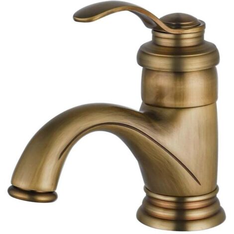 Robinet de salle de bain Antique, mitigeur de lavabo rétro, robinet de salle de bain en laiton brossé nostalgie pour salle de bain