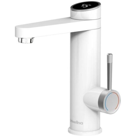 Robinet de salle de bain avec chauffe-eau instantané, robinetterie de salle de bain à affichage numérique LED, robinet de lavabo rotatif à 120°, robinetterie de lavabo étanche IPX4, mitigeur monocomma