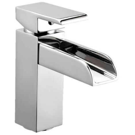 Robinet de salle de bain Bec cascade mitigeur lavabo chromé design