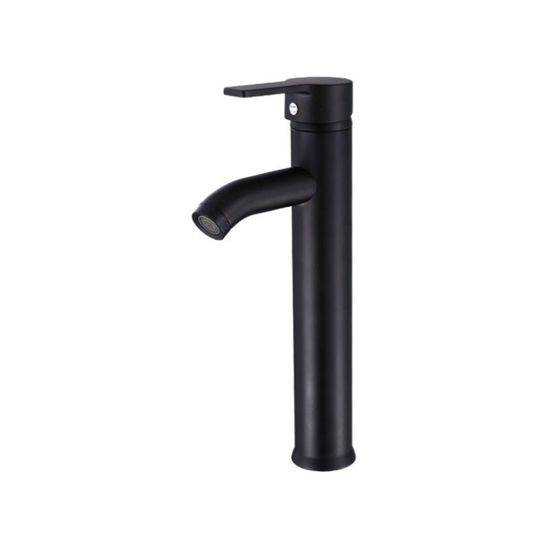Vuszr - Robinet de Salle de Bain Cascade à Levier Unique Noir, Mitigeur de Lavabo Carré Laiton, Haut Mitigeur Vasque à Poser Eau Chaude et Froide