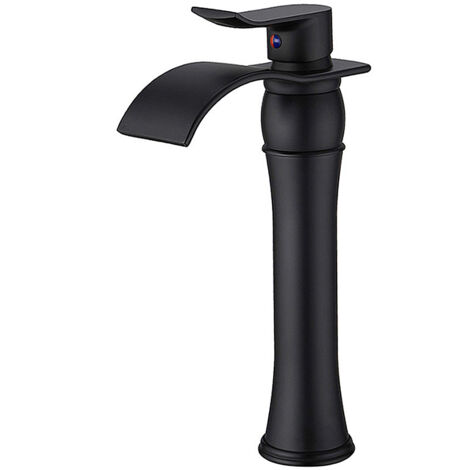 Robinet de salle de bain cascade mitigeur vasque haut peintre Noir retro style