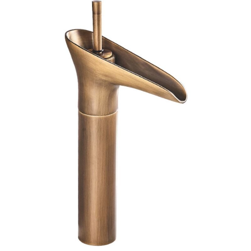 Ideko - Robinet salle de bain Mitigeur lavabo haut antique en céramique Cuivre