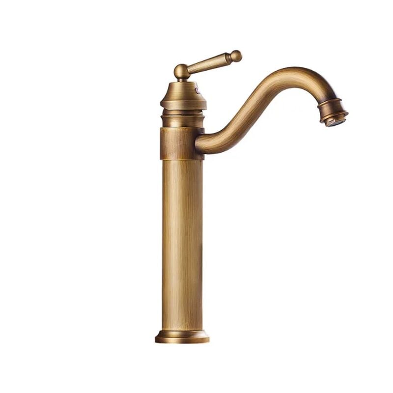 Robinet de salle de bain Dolaso Monotrou - Laiton Antique - Convient pour Lavabo et Vasque