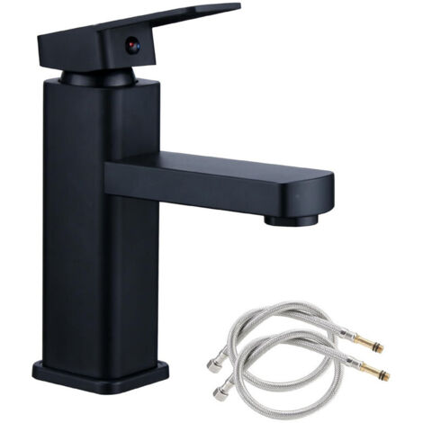 Robinet de salle de bain, double commande chaude et froide, 10516.7CM, noir