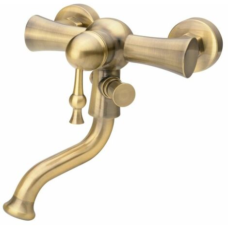 Robinet de salle de bain en laiton antique robinet de salle de bain avec levier unique + entrée de tuyau de douche