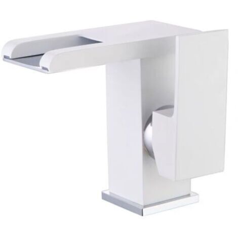 Robinet de salle de bain LED à cascade, blanc