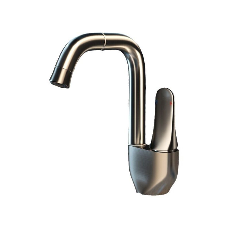 Fitags - Robinet de salle de bain mitigeur d'eau chaude et froide en laiton mitigeur d'eau de lavabo grue New Arrival Basin Faucet,Gun Gray