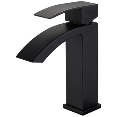 Robinet de salle de bain Mitigeur Lavabo en laiton antique finition peinture Noir cascade robinet d'evier salle de bains