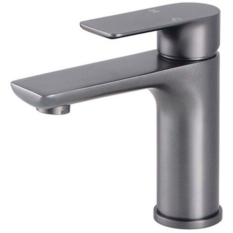 Robinet de salle de bain moderne, robinet d'évier au design élégant, cuisine, mitigeur en acier inoxydable, eau chaude et froide disponible, robinet en acier inoxydable gris-TONCHEAN