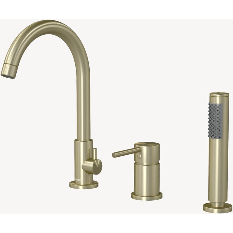 Mitigeur de bain sur plage 3 trous Doré brossé - Corbeau