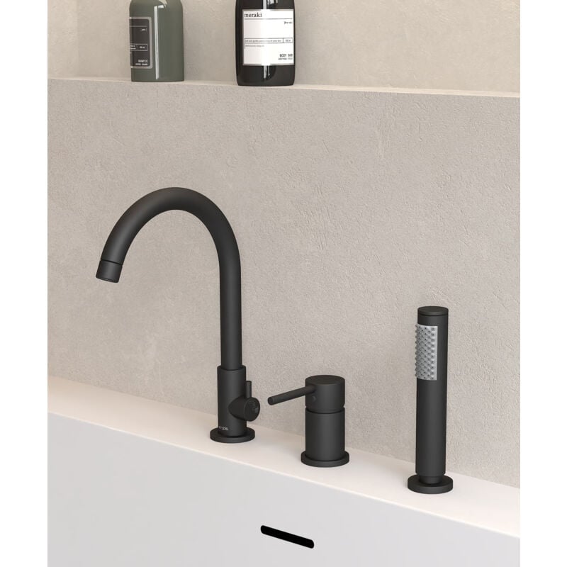 Mitigeur de bain sur plage 3 trous Noir - Corbeau