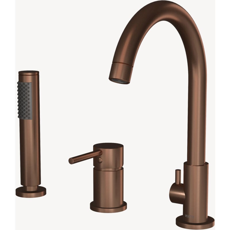 Mitigeur de bain sur plage 3 trous Or rose brossé - Corbeau