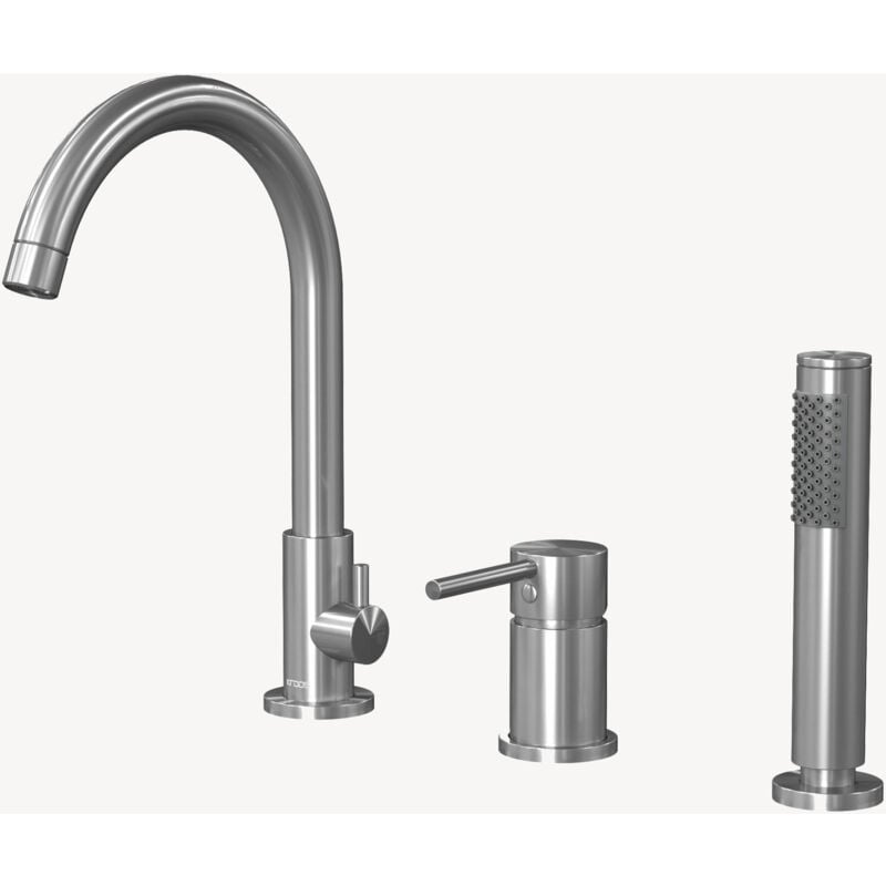 Mitigeur de bain sur plage 3 trous Nickel brossé - Corbeau